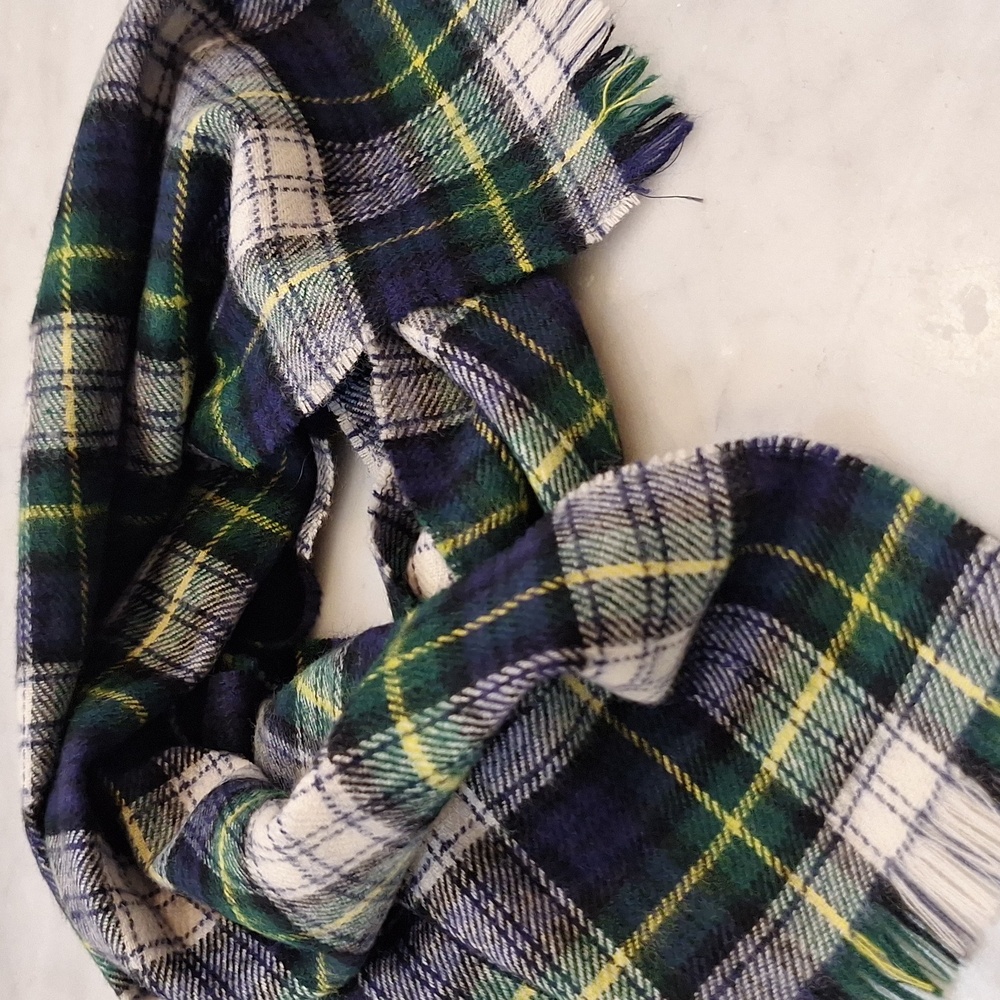Gorden Dress Blue Green 100% Pure‎ New Wool Plaid Wrap Scarf Tartan RL Vibes